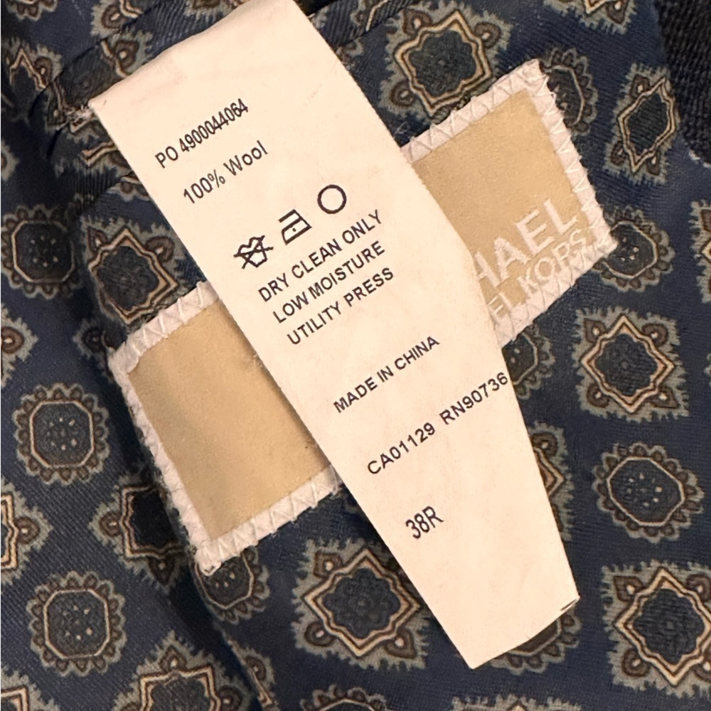 Michael Kors Wool Sports Coat Jacket Men’s Size 38R Navy Blue Striped Separate - Picture 12 of 12